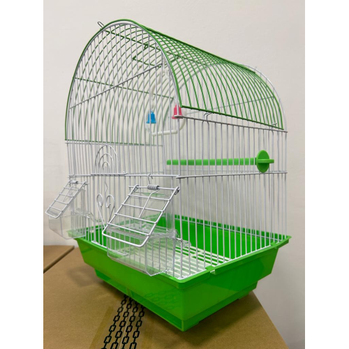 METAL BIRD CAGE A100 CM 28X38X21 - GREEN METAL BIRD CAGE A100 CM 28X38X21 - GREEN